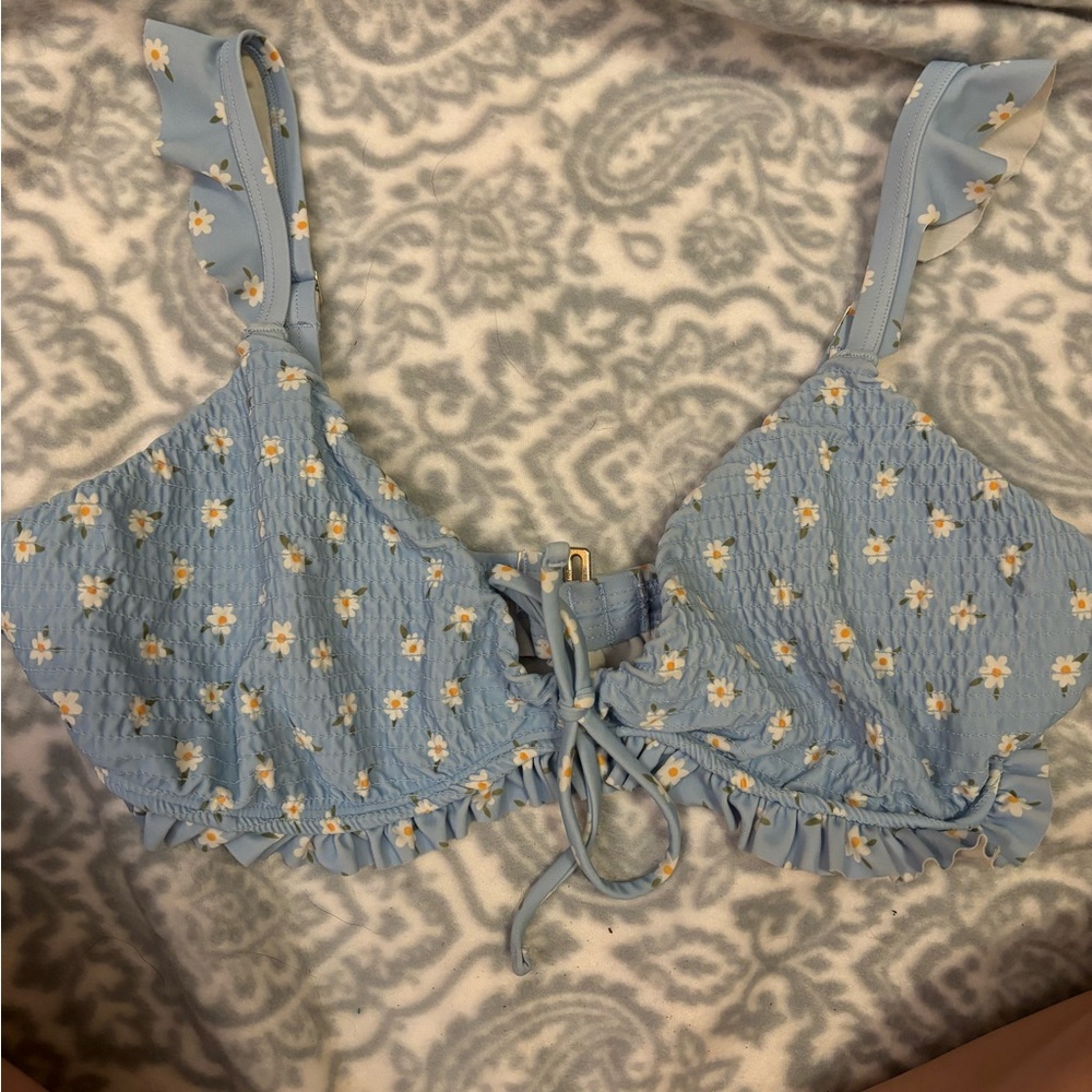 Hollister Light Blue Floral Small Bikini
